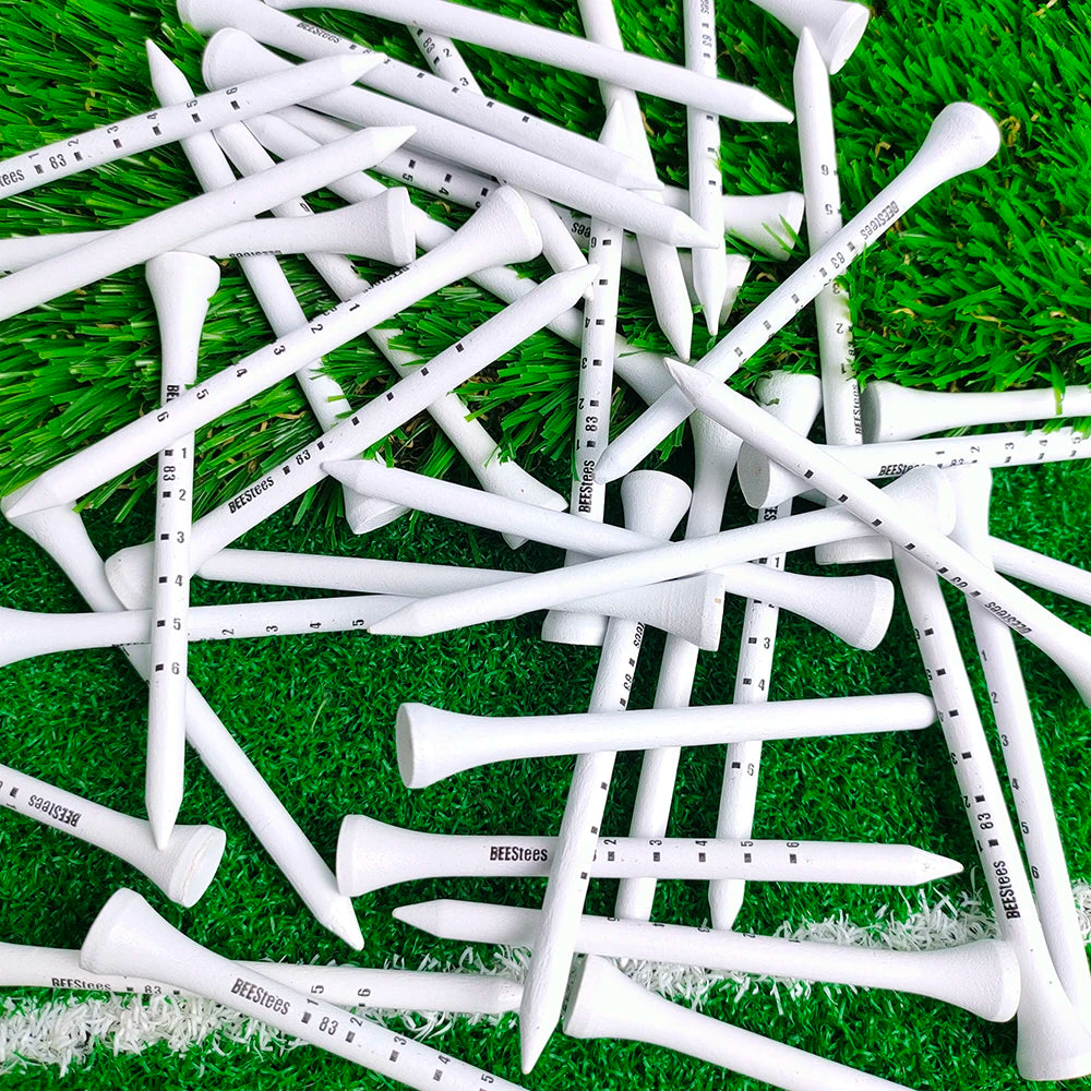 50pcs Premium Wooden Golf Tees with Height Markers - Non-slip Design for Perfect Ball Position Durable Golf Accessories