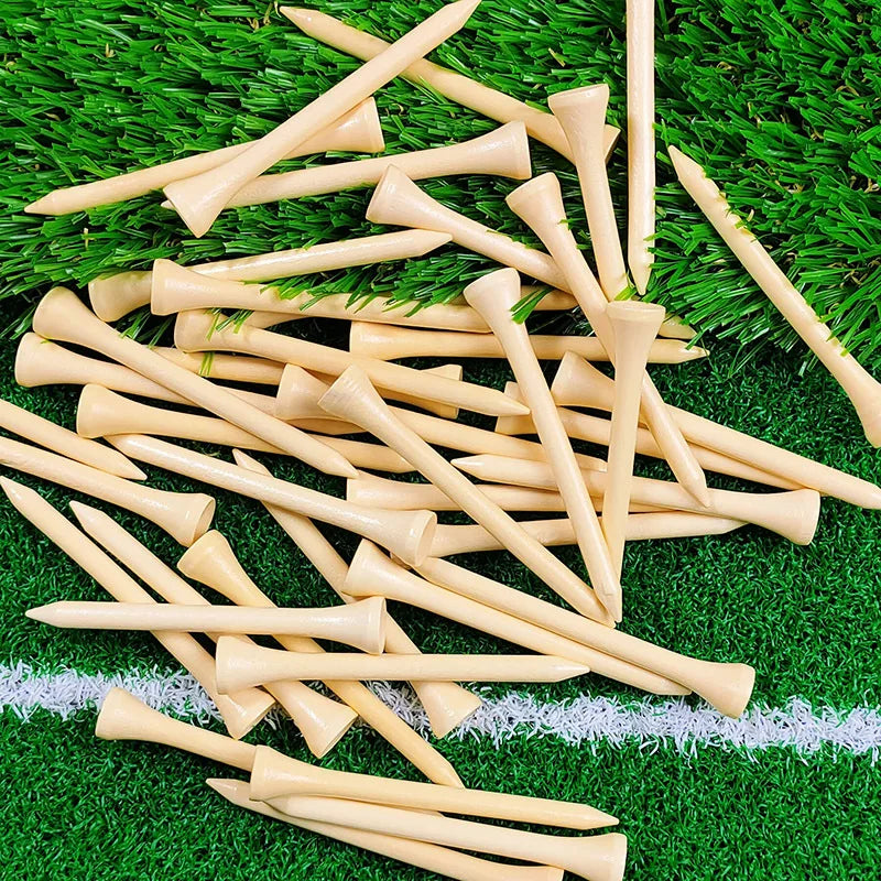 (50pcs) Wooden Golf Tees 70mm Cushion Golf Tee Golf Accessories