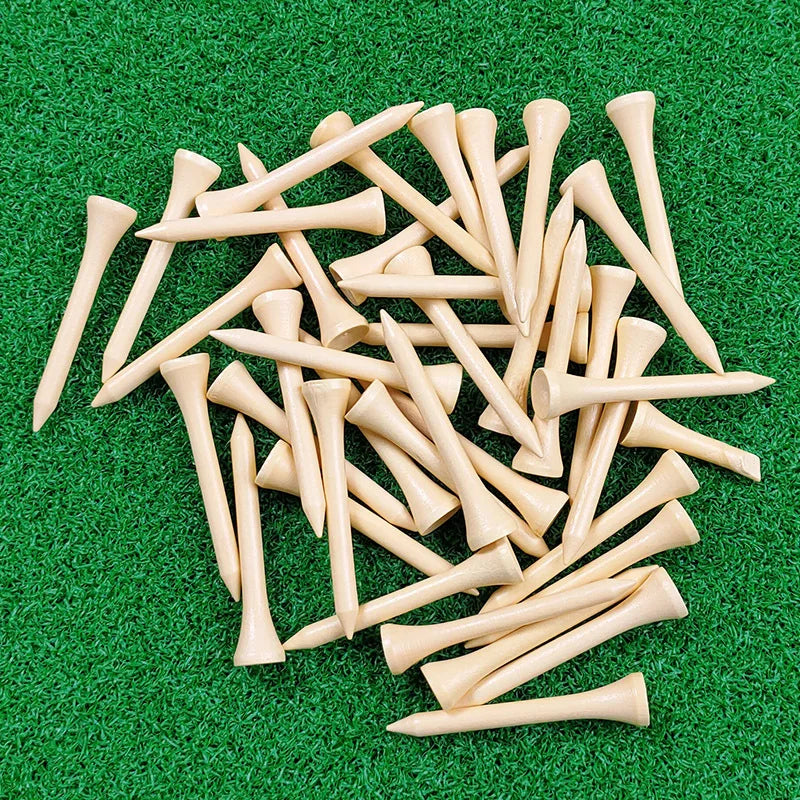 (50pcs) Wooden Golf Tees 70mm Cushion Golf Tee Golf Accessories