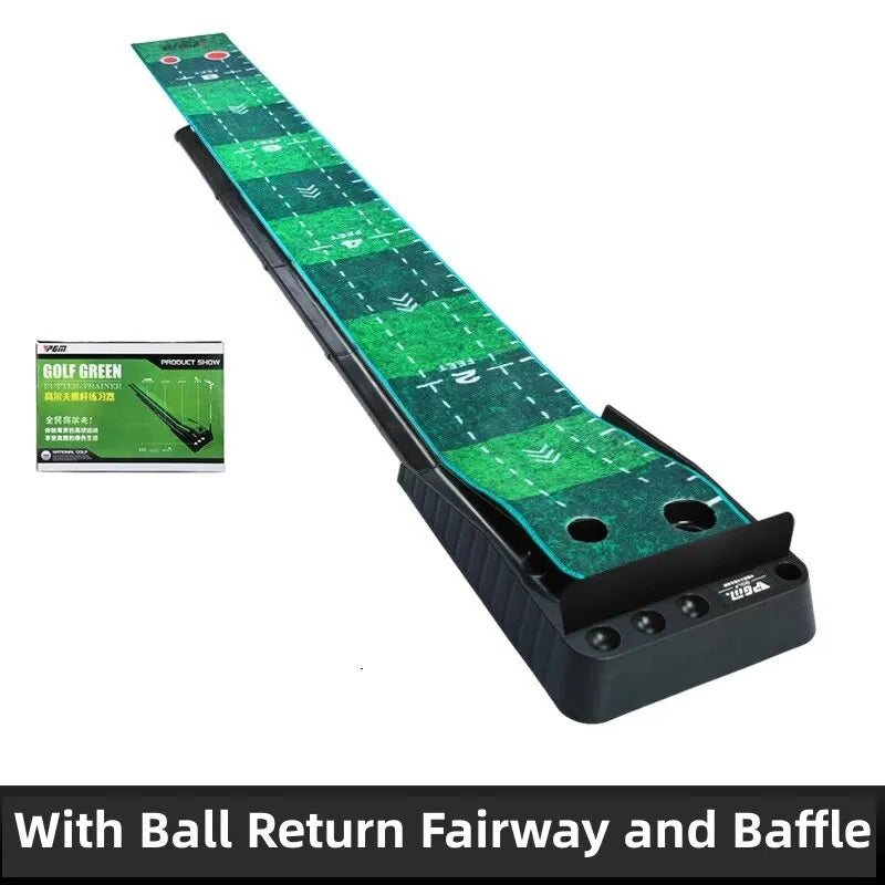 PGM TL021 3M Golf Putting Mat Golf Putter Trainer Green Carpet Practice Set Ball Return Mini Golf Putting Green Fairway Mat