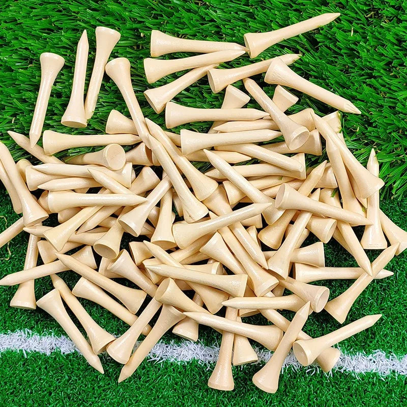 (50pcs) Wooden Golf Tees 70mm Cushion Golf Tee Golf Accessories