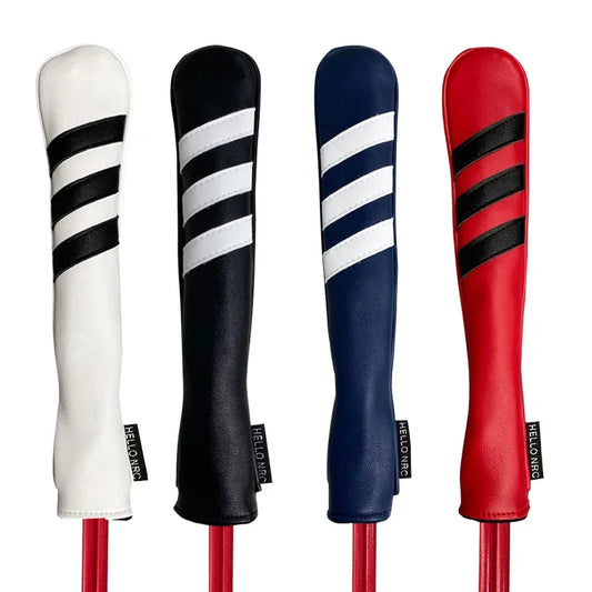 Golf Alignment Rod Cover Striped Case Holder Headcover PU Leather for Aiming Exercise Training Aid Head Protection Accessories