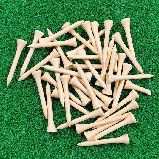 (50pcs) Wooden Golf Tees 70mm Cushion Golf Tee Golf Accessories