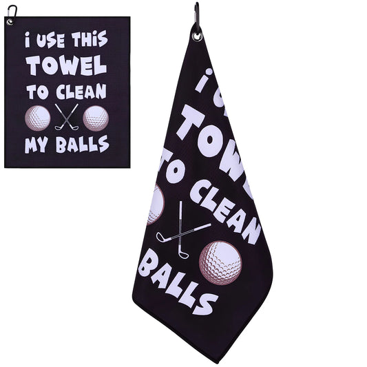 2 Pcs Black Golf Towel Microfiber Towels For Bags Accessories Golf Training Aids Sports Equipment Dry Towels Towel Golfer